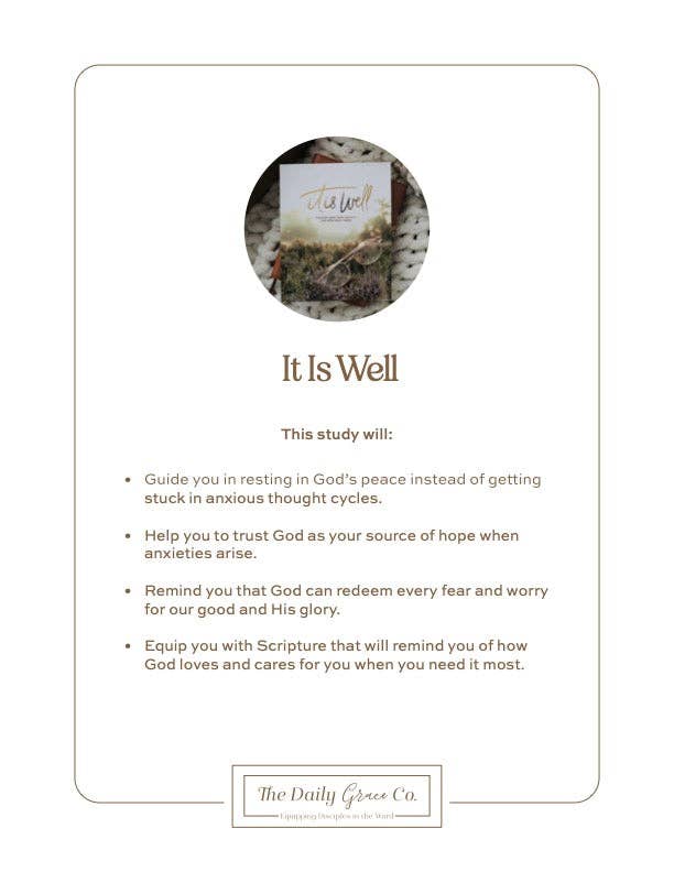 It Is Well | Anxiety Study