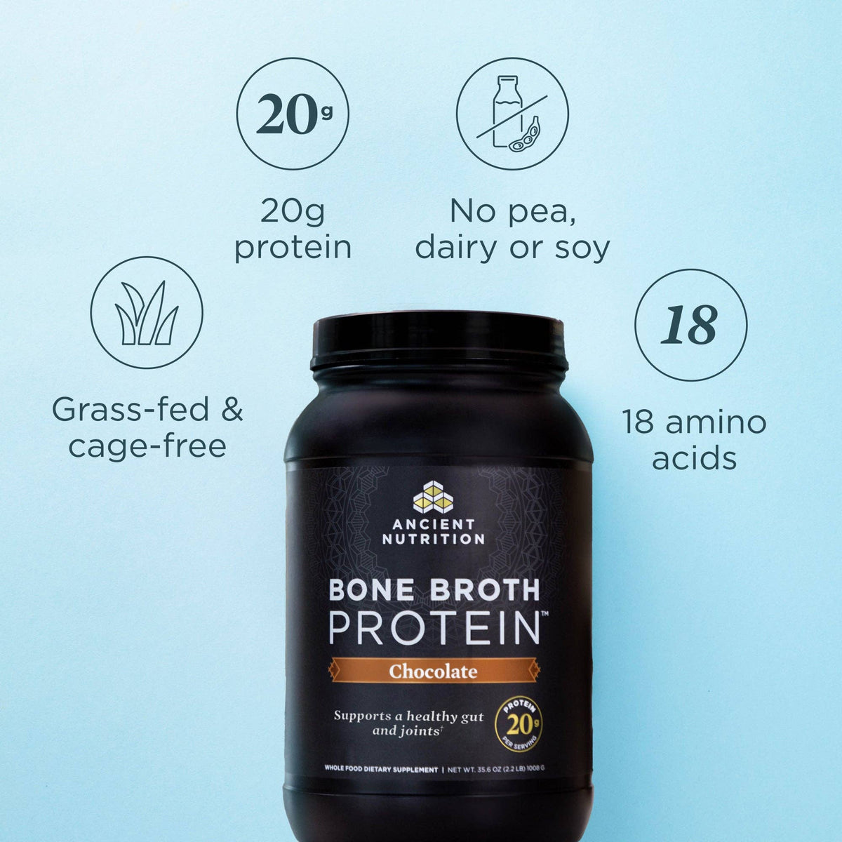 Bone Broth Protein | Powder Chocolate (40 Servings)