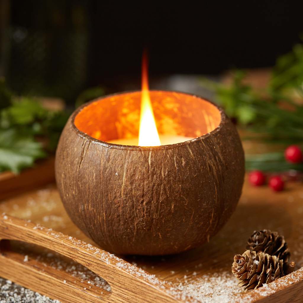 Coconut Shell Candle w/ Gift Bag (Multiple Scents Available)