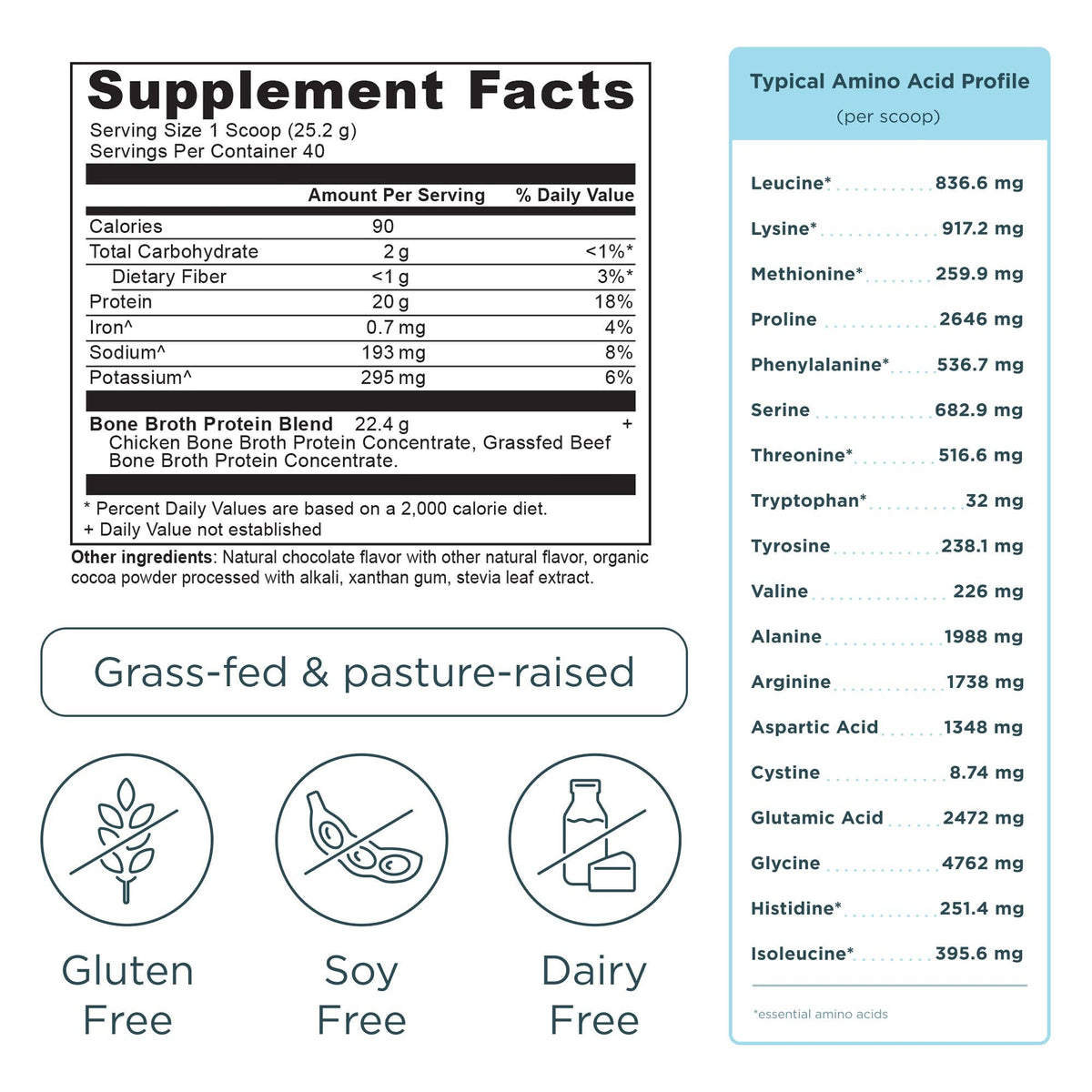 Bone Broth Protein | Powder Chocolate (40 Servings)