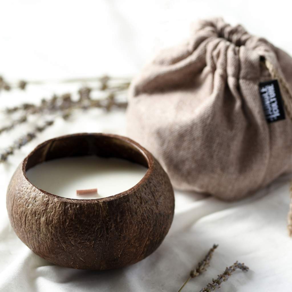 Coconut Shell Candle w/ Gift Bag (Multiple Scents Available)