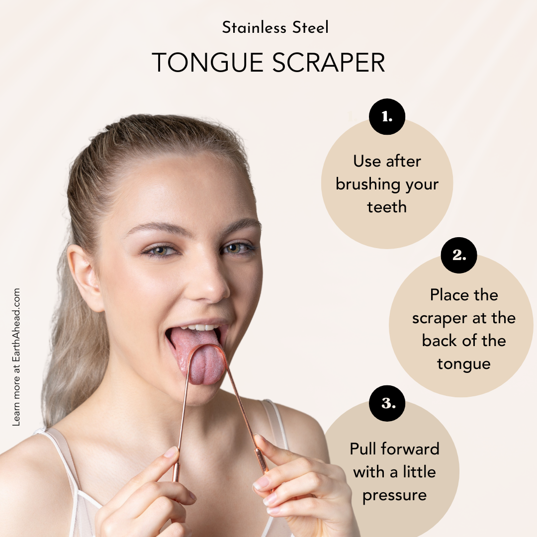 Stainless Steel Ayurvedic Tongue Scraper in Cotton Pouch