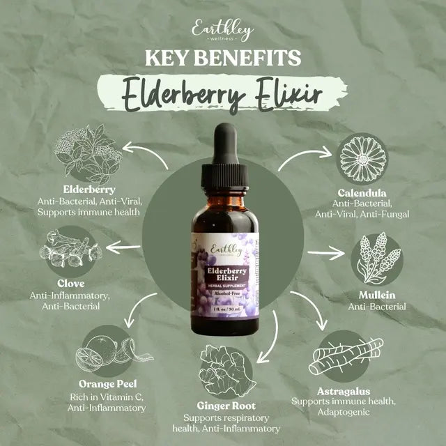 Elderberry Elixir (Alcohol-Free/Kids) - 2 fl. oz