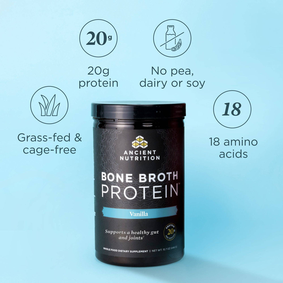 Bone Broth Protein | Powder Vanilla (20 Servings)