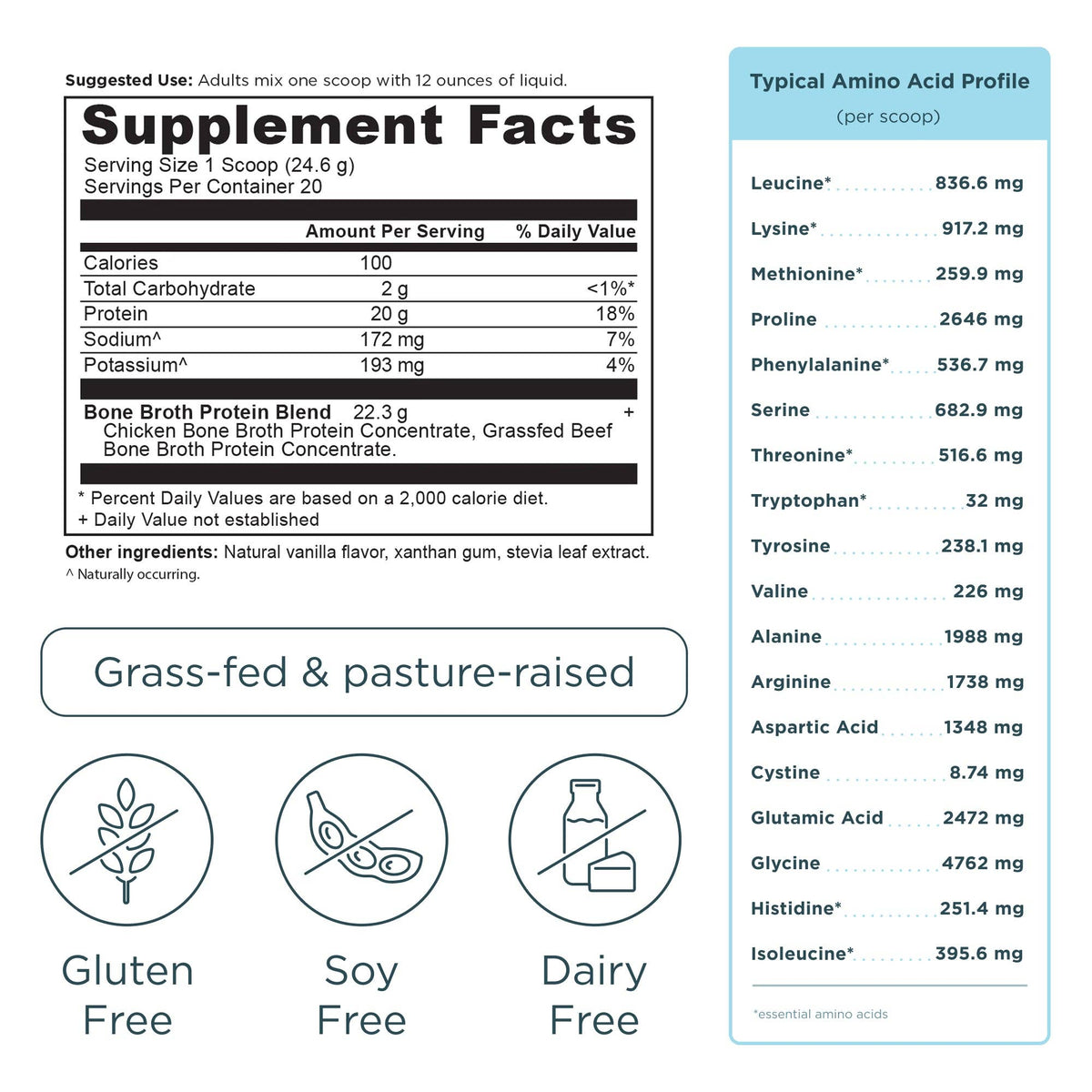 Bone Broth Protein | Powder Vanilla (20 Servings)