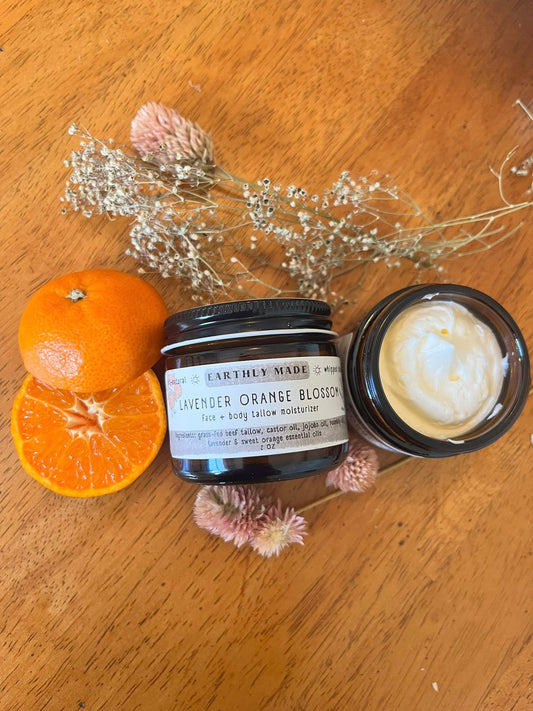 Lavender Orange Blossom Face + Body Tallow Moisturizer