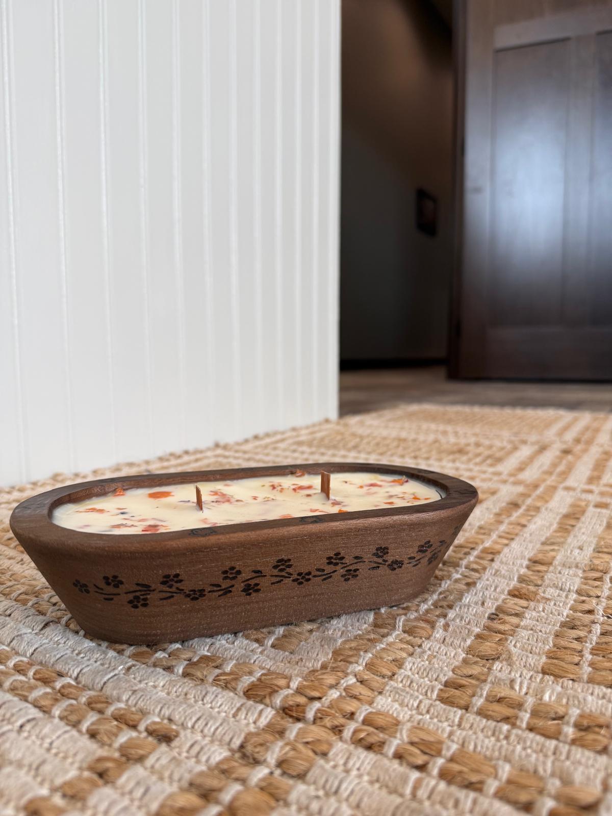 Wooden Bowl Candle by Feral Blessings